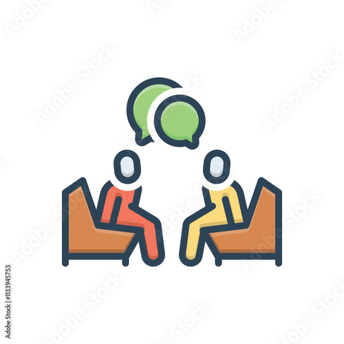 Color illustration icon for socialize