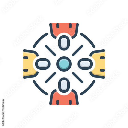 Color illustration icon for connection