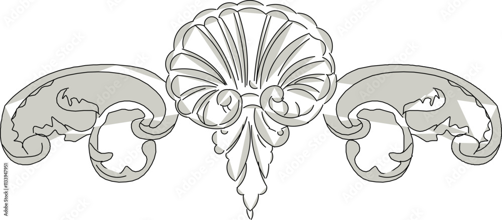 Vector sketch illustration silhouette design image ornament decoration carving old classic vintage ethnic traditional Vector sketch illustration silhouette design image ornament decoration carving old classic vintage ethnic traditional