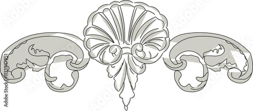 Vector sketch illustration silhouette design image ornament decoration carving old classic vintage ethnic traditional 