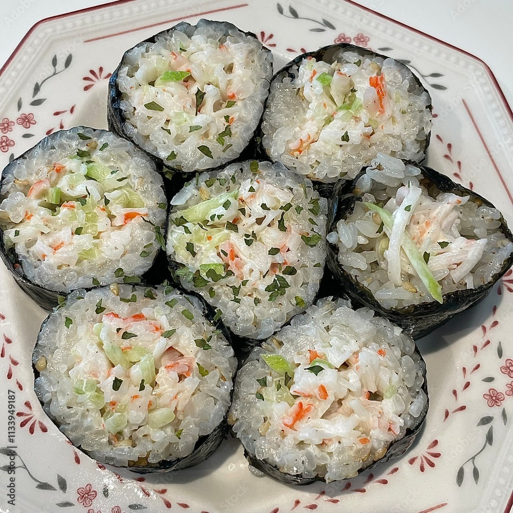 Korean Seaweed Rice Rolls or Kimbap Korean dish made from cooked rice vegetables, meats that are rolled in seaweed, BBQ Kimbap Korean food Isolate on white with clipping path.
Korean Seaweed Rice Rolls or Kimbap Korean dish made from cooked rice vegetables, meats that are rolled in seaweed, BBQ Kimbap Korean food Isolate on white with clipping path.