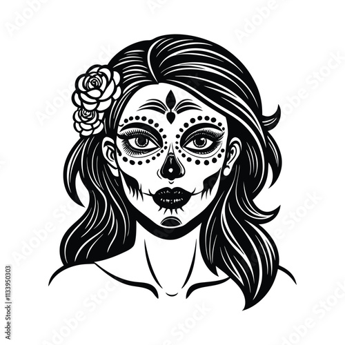women with a makeup of sugar skull females.