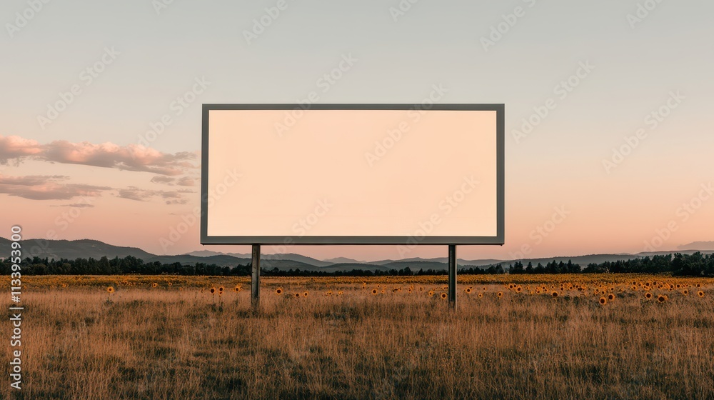 Captivating Billboard Mockup for Agricultural Promotions in Open Fields Captivating Billboard Mockup for Agricultural Promotions in Open Fields