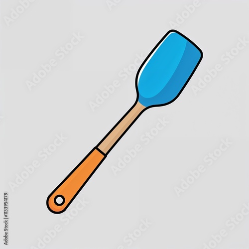 A spatula cartoon illustration on plain white background