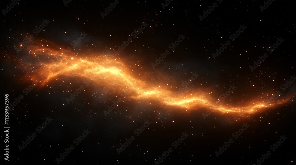 Glowing Cosmic Constellation Forming Luminous Celestial Pathway in Pitch Black Sky Glowing Cosmic Constellation Forming Luminous Celestial Pathway in Pitch Black Sky