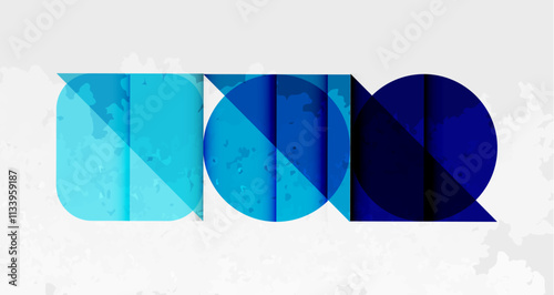 Squares, circles and triangles and grainy noisy texture. Vector Illustration For Wallpaper, Banner, Background, Card, Book Illustration, landing page