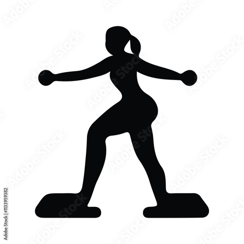 Girl Exercise Silhouette Vector illustration