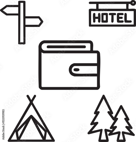 Travel vector|Travel lifestyle vector|Travel planning vector|Tourist attractions vector|Travel icons vector|Hiking travel vector|Adventure travel vector design icon symbol