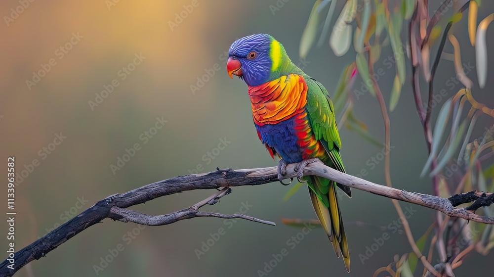 Obraz premium A colorful parrot perched on a branch.