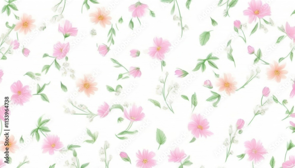 Delicate floral pattern with pink and orange flowers on a white background. Perfect for spring, nature, or decorative designs.
Delicate floral pattern with pink and orange flowers on a white background. Perfect for spring, nature, or decorative designs.