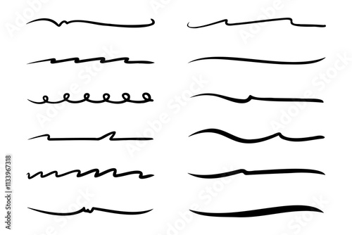 hand drawn underline collection illustration.
