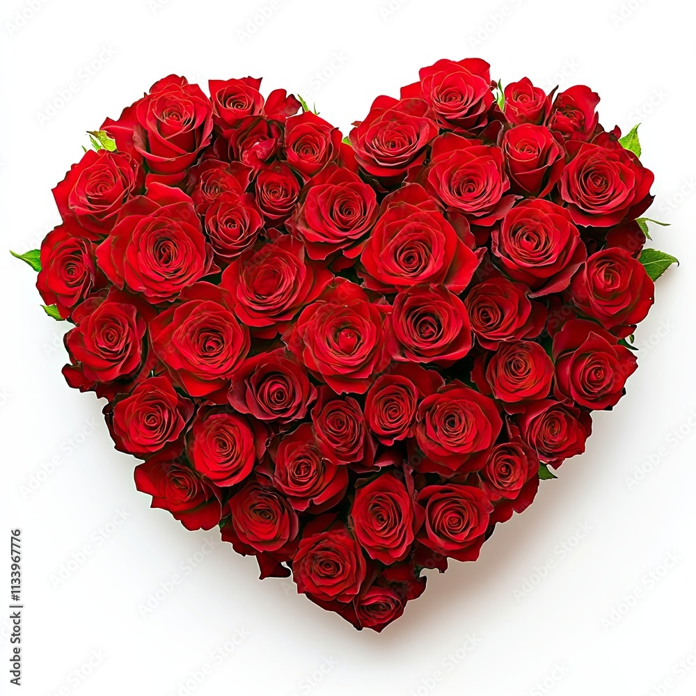 Heart-Shaped Arrangement of Red Roses, A romantic heart-shaped arrangement of vibrant red roses on a white background, symbolizing love and passion in a striking design.
Heart-Shaped Arrangement of Red Roses, A romantic heart-shaped arrangement of vibrant red roses on a white background, symbolizing love and passion in a striking design.