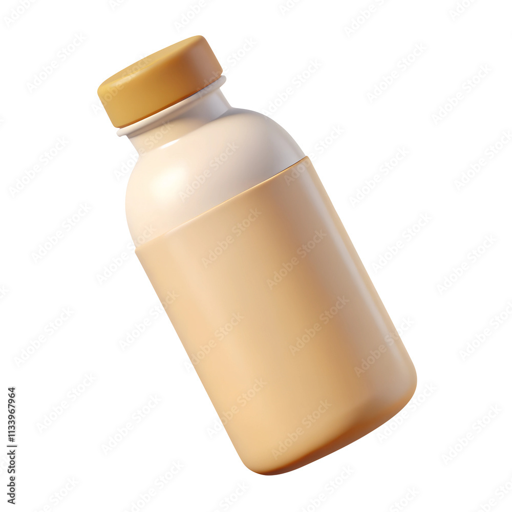 white plastic bottle 3d icon in cartoon plastic style minimal isolated on transparent white background, clipping path white plastic bottle 3d icon in cartoon plastic style minimal isolated on transparent white background, clipping path