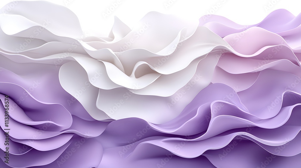 Obraz premium Abstract pastel purple, white, and lavender waves.