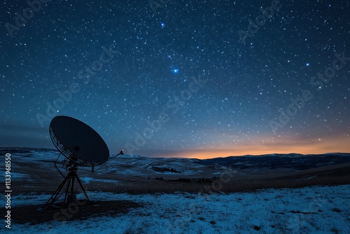 Antenna Array Under a Starry Night Sky photo