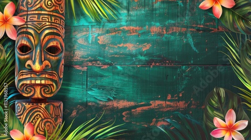 background for a party invitation, tropical and tiki theme