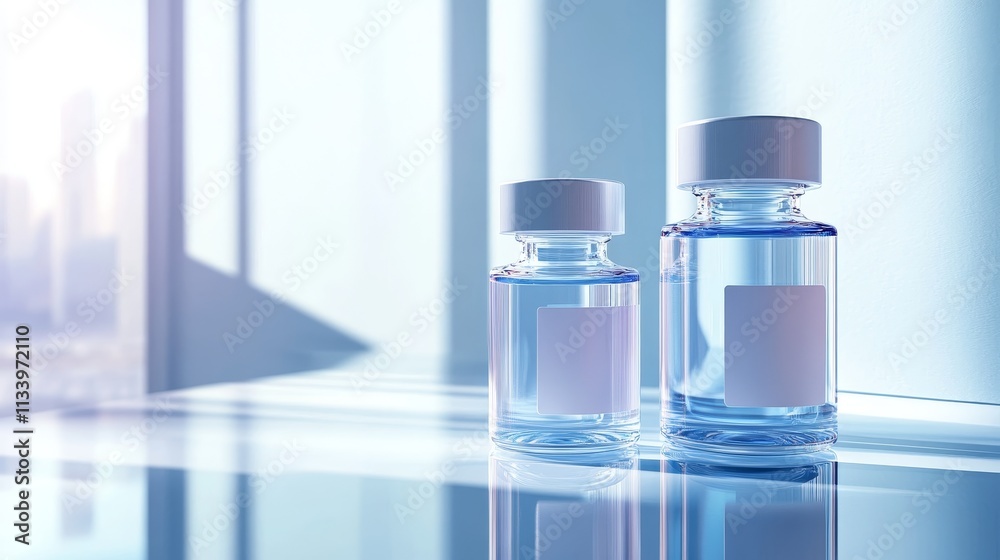 Empty Medical Vials, a Reflection of Healthcare. Modern Design Meets Clinical Precision Empty Medical Vials, a Reflection of Healthcare. Modern Design Meets Clinical Precision