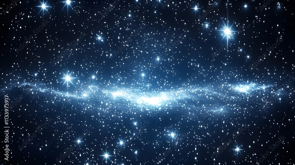 Obraz premium A Celestial Galaxy with Bright Stars and Dust
