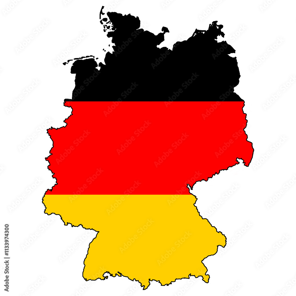 Outline of Germany with flag inserted Outline of Germany with flag inserted