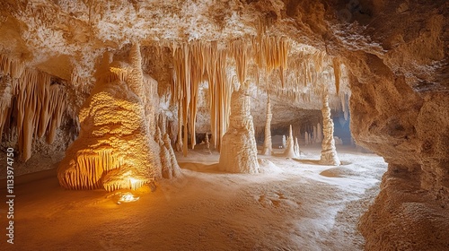 Luminous Cave: Breathtaking Stalactite and Stalagmite Formations photo