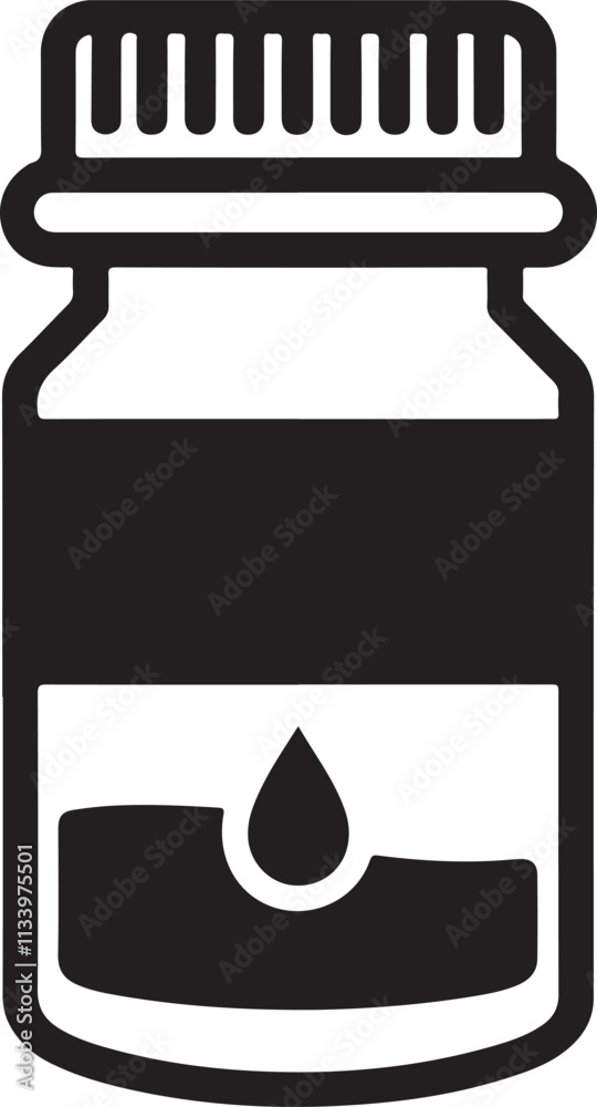 Drug bottle icon silhouette vector style with white Drug bottle icon silhouette vector style with white