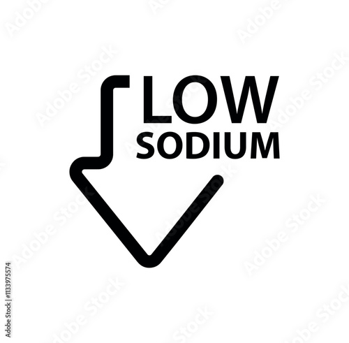 low sodium icon on white background
