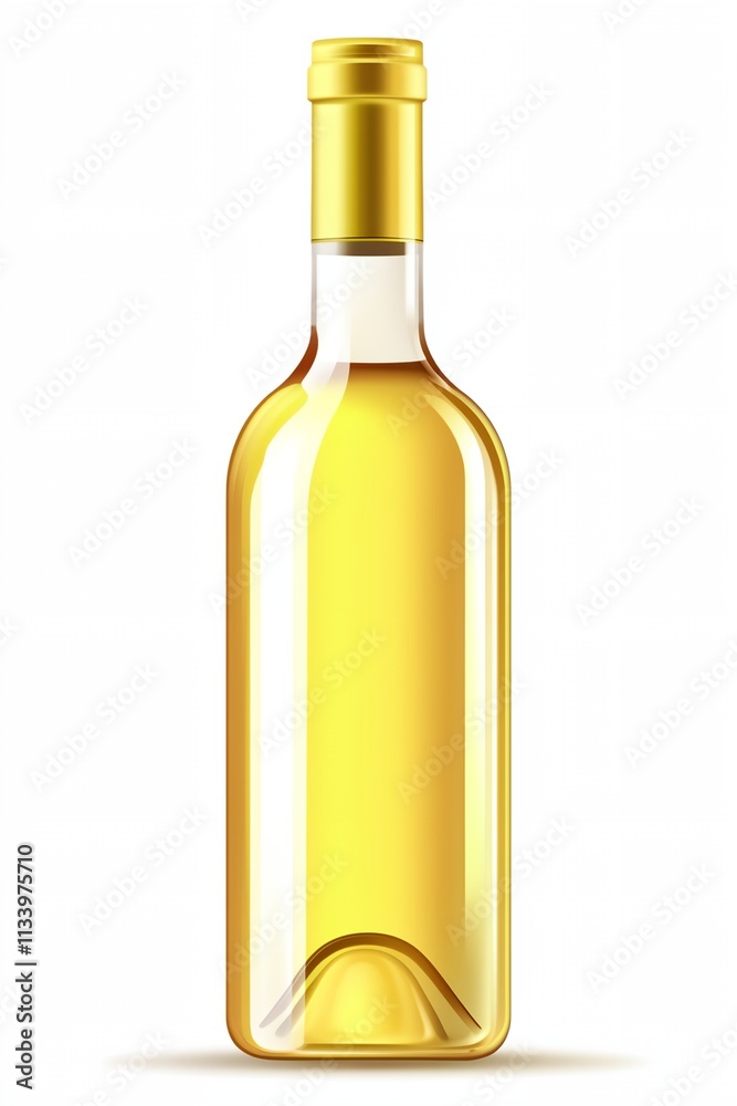 A bottle of wine with a gold cap A bottle of wine with a gold cap