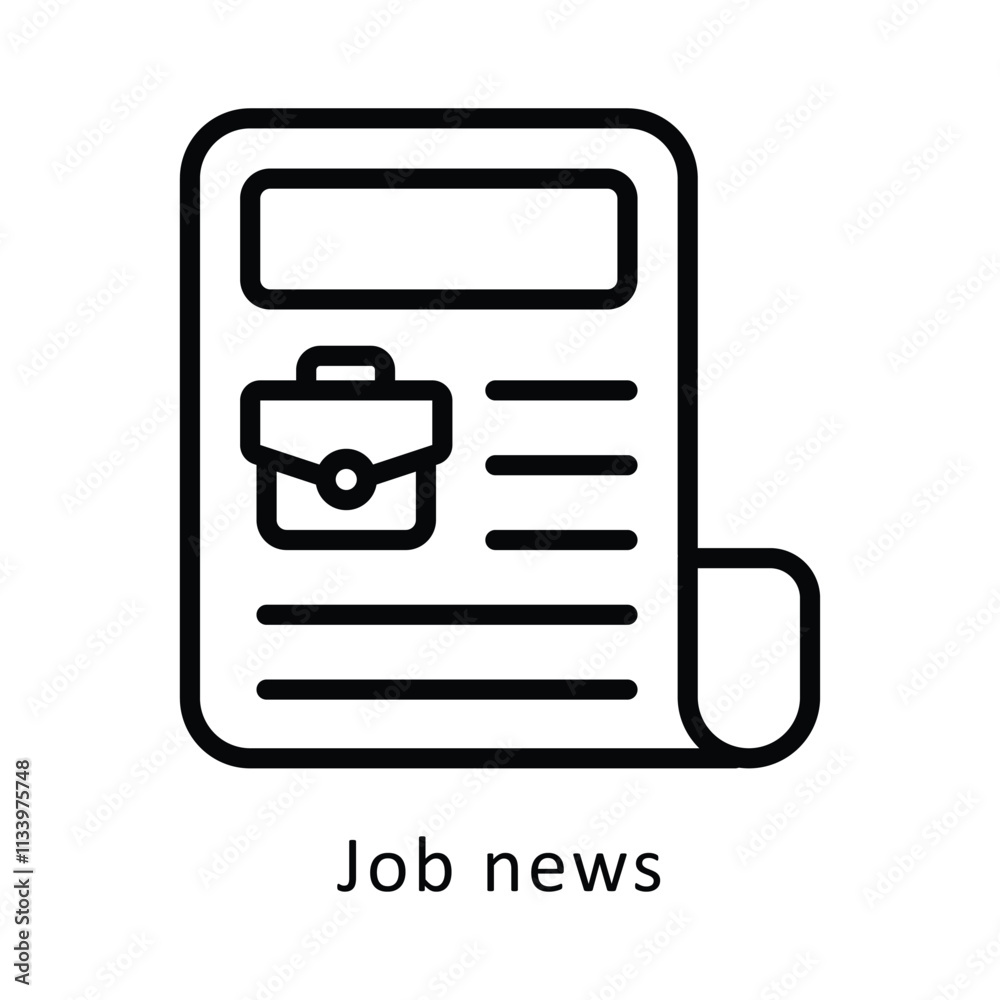 Job news Vector Outline Icon. Eps 10 File Job news Vector Outline Icon. Eps 10 File