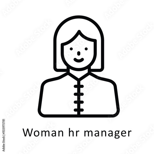 Woman hr manager  Vector Outline Icon. Eps 10 File 