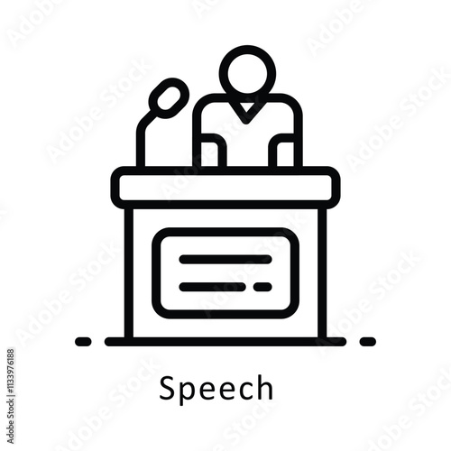 Speech  Vector Outline Icon. Eps 10 File 