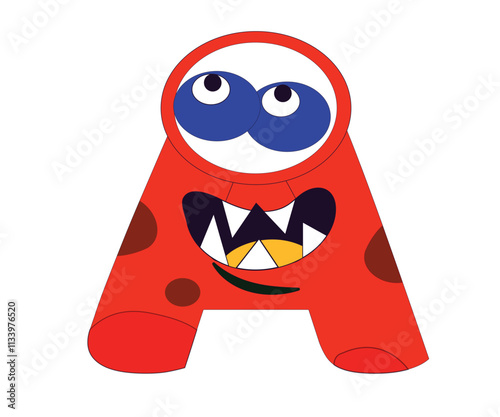 Cute red monster, A shape.