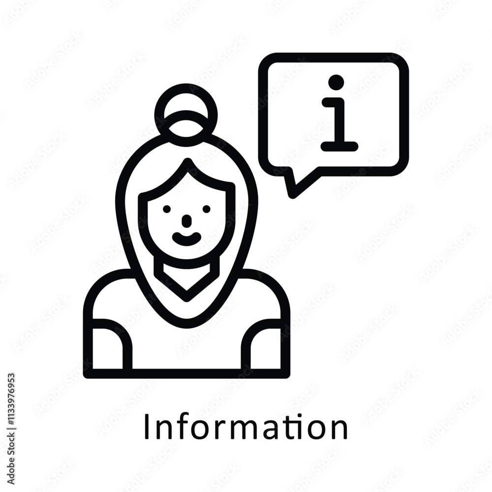 Fototapeta premium Information Vector Outline Icon. Eps 10 File 