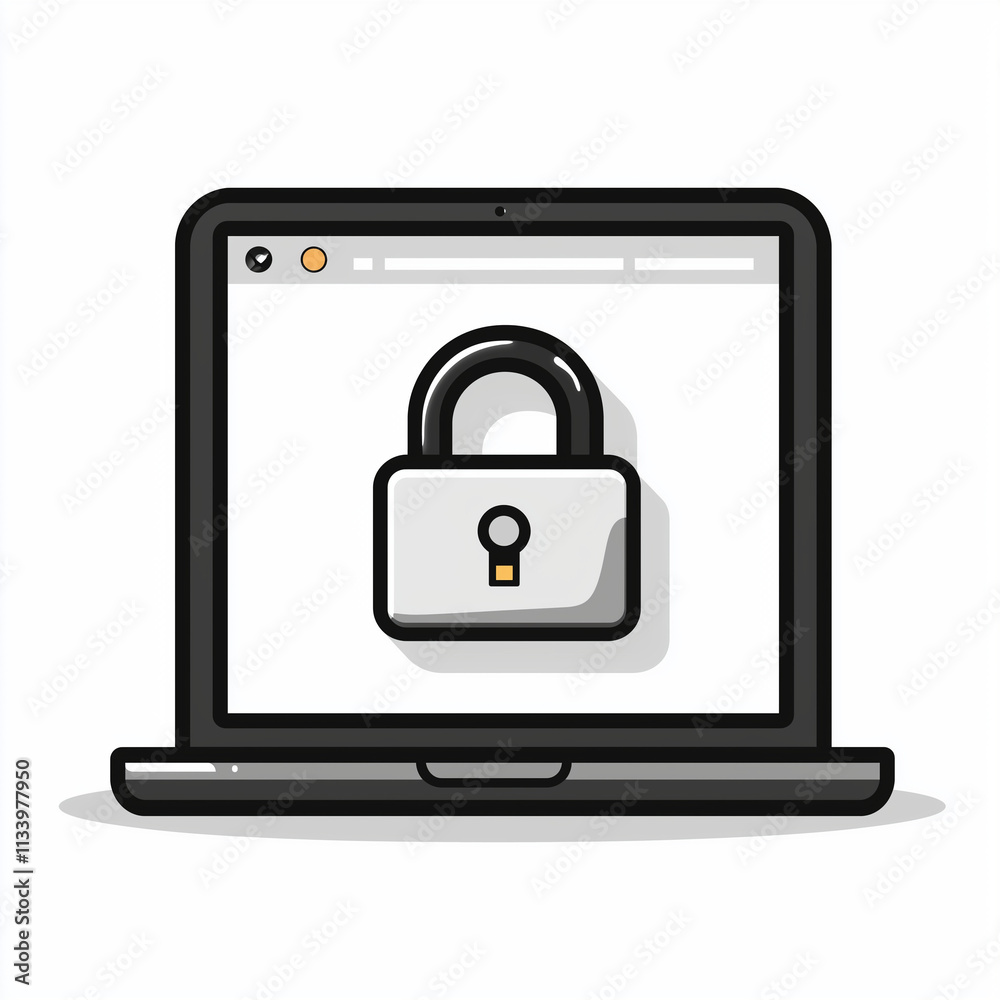A laptop computer with a keypad and a lock on the screen A laptop computer with a keypad and a lock on the screen