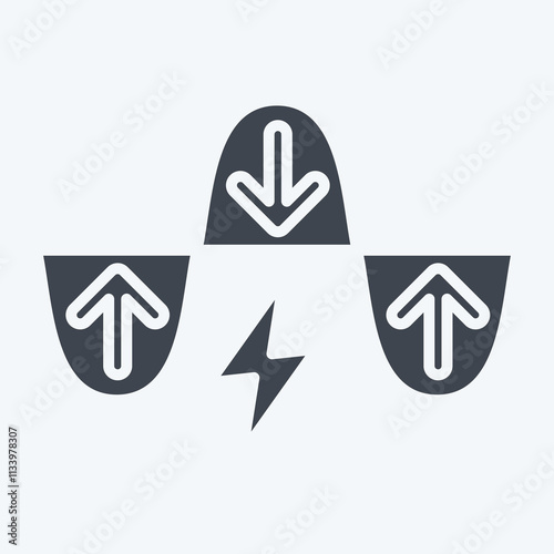 Icon Energy Demand Management. related to Energy Storage symbol. glyph style