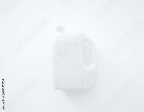  milk jug on a white surface with a white background.