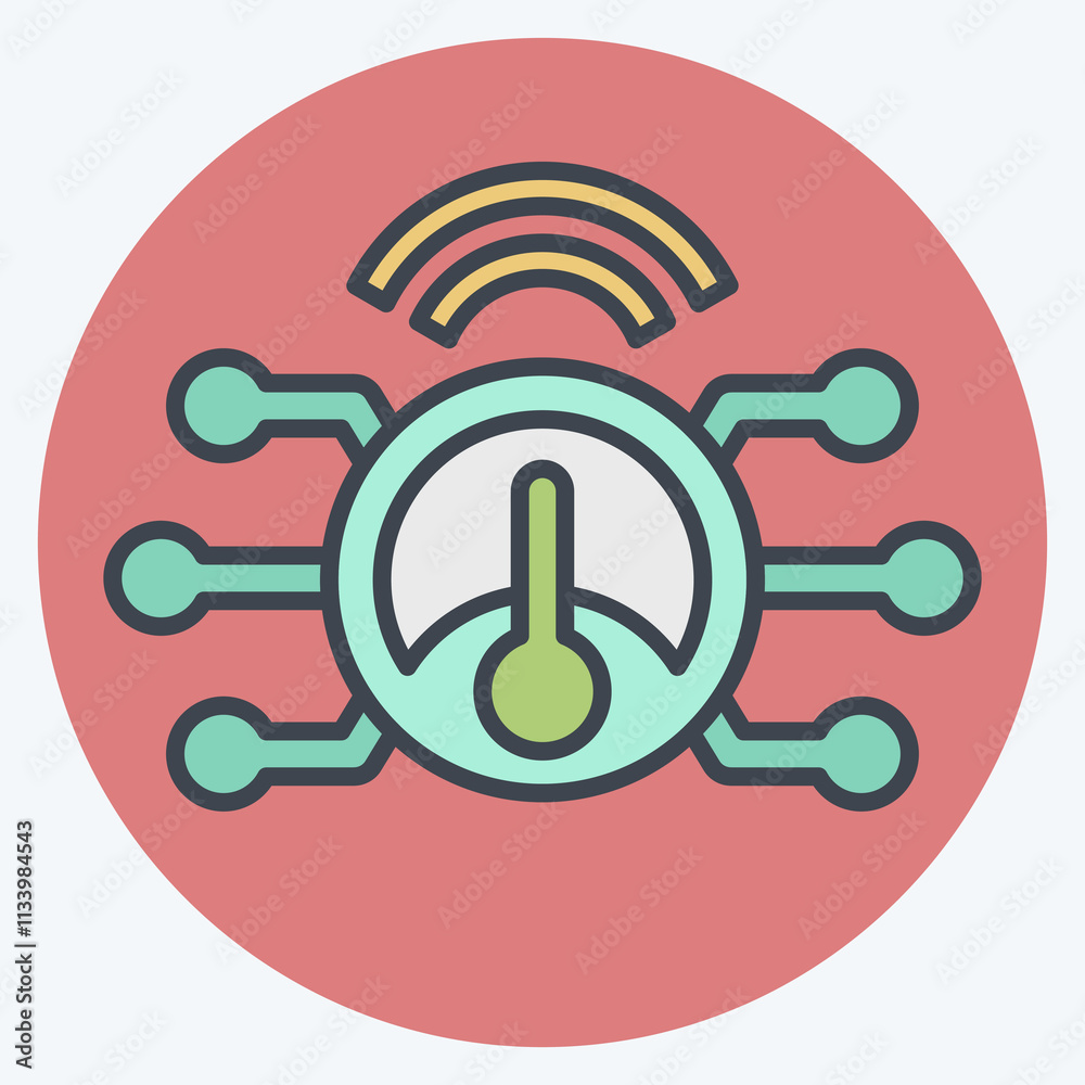 Icon Smart Meter. related to Energy Storage symbol. color mate style. editable Icon Smart Meter. related to Energy Storage symbol. color mate style. editable