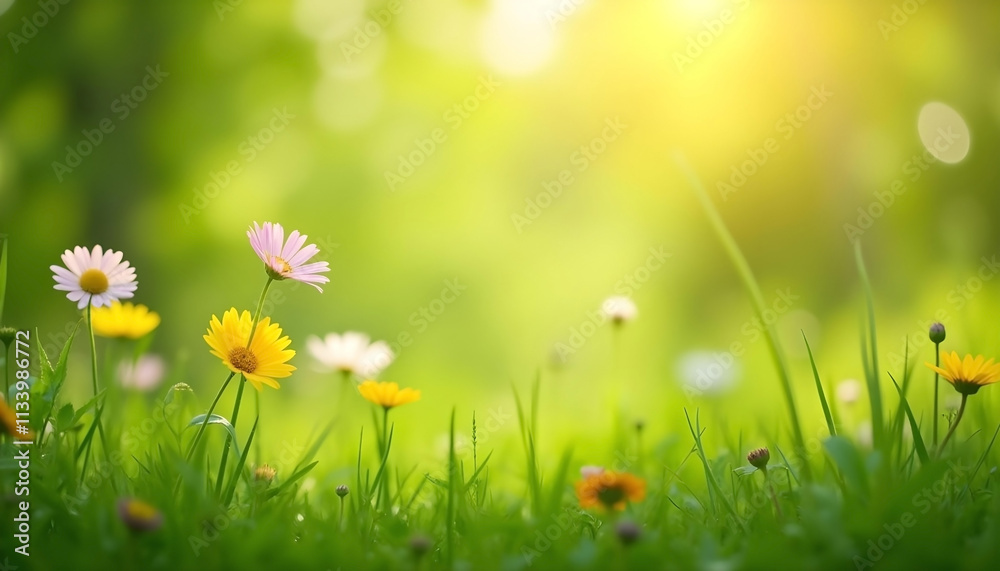 spring meadow with flowers spring meadow with flowers