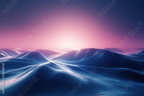 Futuristic Minimal Space Background with Waves and Soft Lighting for Product Photography and Digital Use
