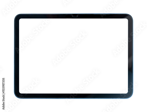 Tablet with blank transparent screen and background- PNG format.