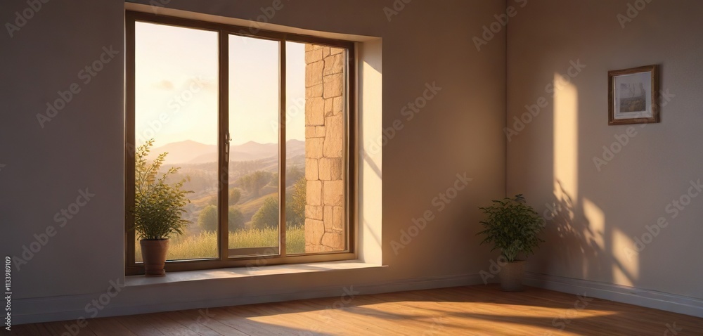 A tranquil evening scene with soft golden light filtering through a window, golden hour, softly lit interior, soft focus A tranquil evening scene with soft golden light filtering through a window, golden hour, softly lit interior, soft focus