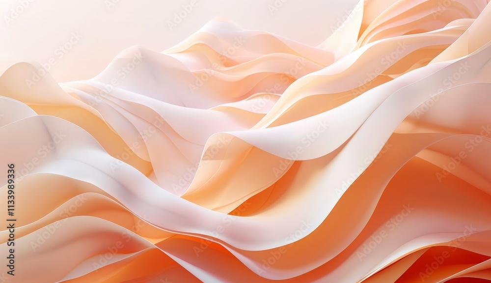 Fototapeta premium Abstract Waves in Soft Peach Tones