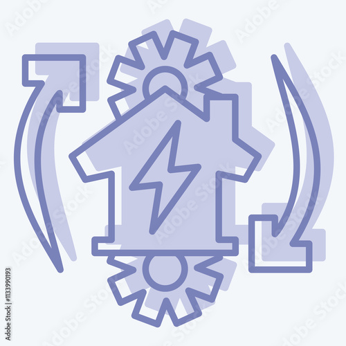 Icon Off the Grid. related to Energy Storage symbol. two tone style. editable