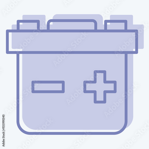 Icon Lead Acid Battery. related to Energy Storage symbol. two tone style. editable photo