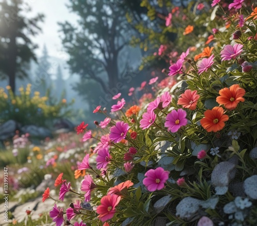 Beutelmeise Remiz pendulinus in der N?he von Blumen, Pflanzen, Natur, Schmetterlinge photo