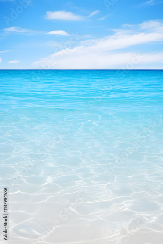 Eternal Blue: A Mesmerizing Azure Waterscape Adorned by a Clear Blue Sky
