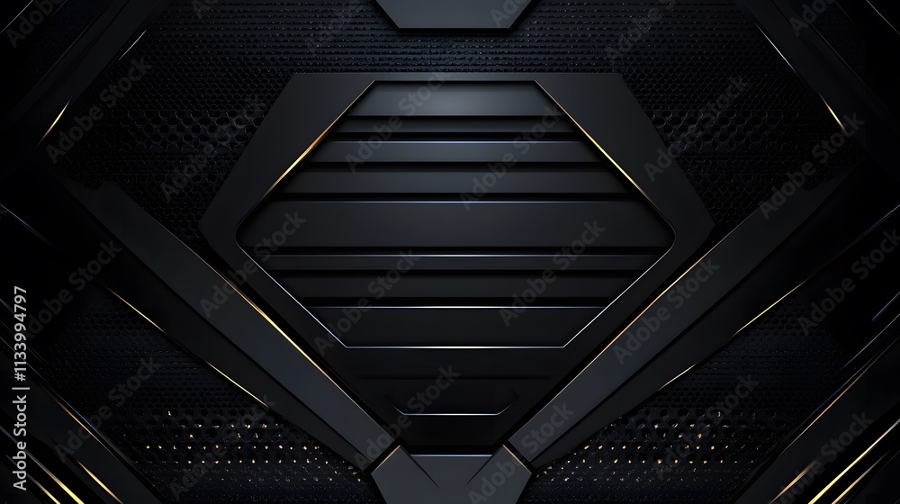 Obraz premium Abstract Black Gold Geometric Design Background