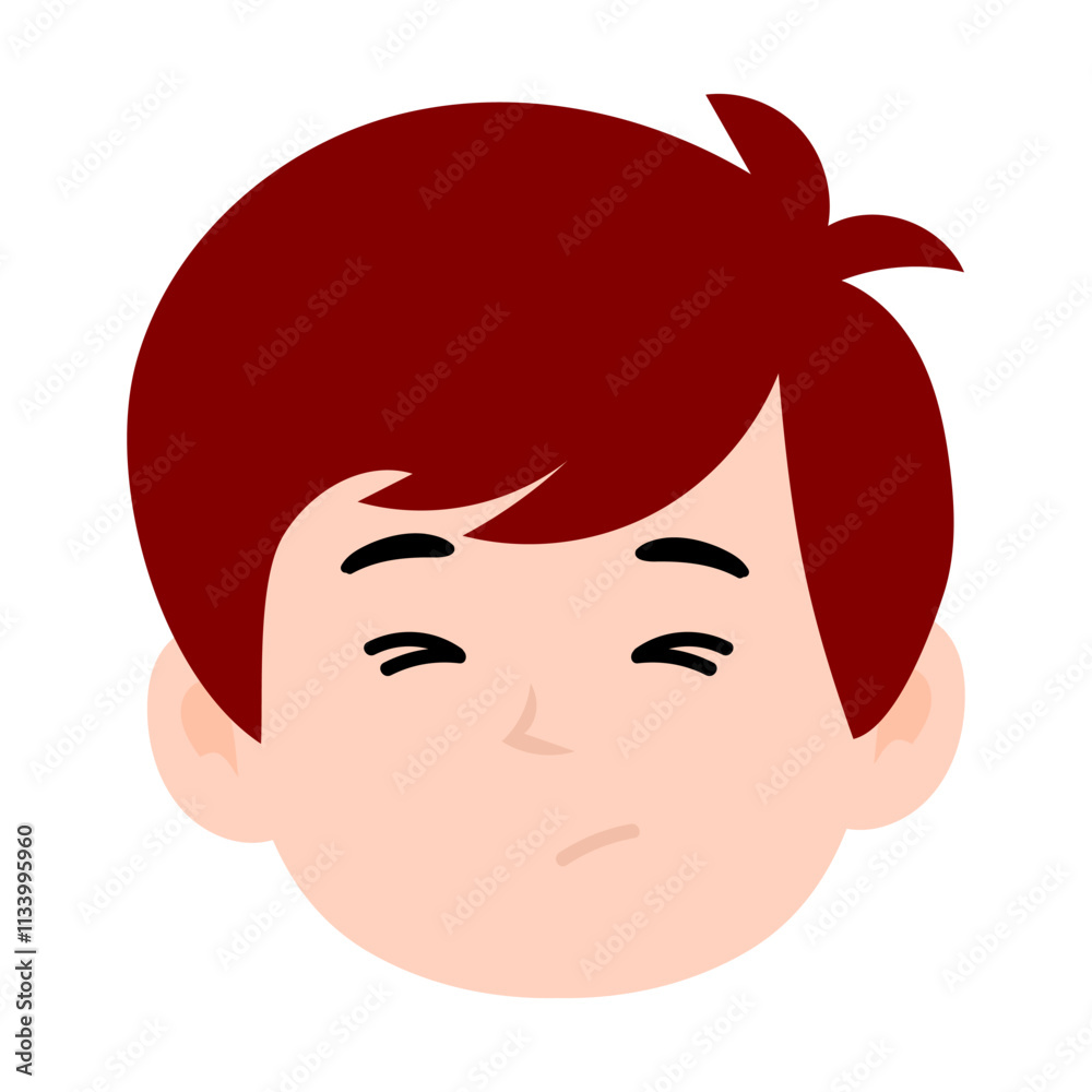 avatar kid boy different face emoticon with red hair cartoon avatar kid boy different face emoticon with red hair cartoon