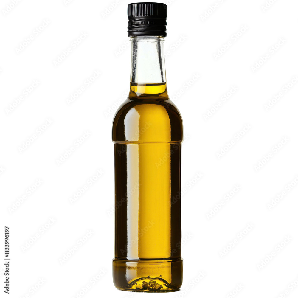 Olive Oil Bottle Stands Isolated on PNG Transparent Background