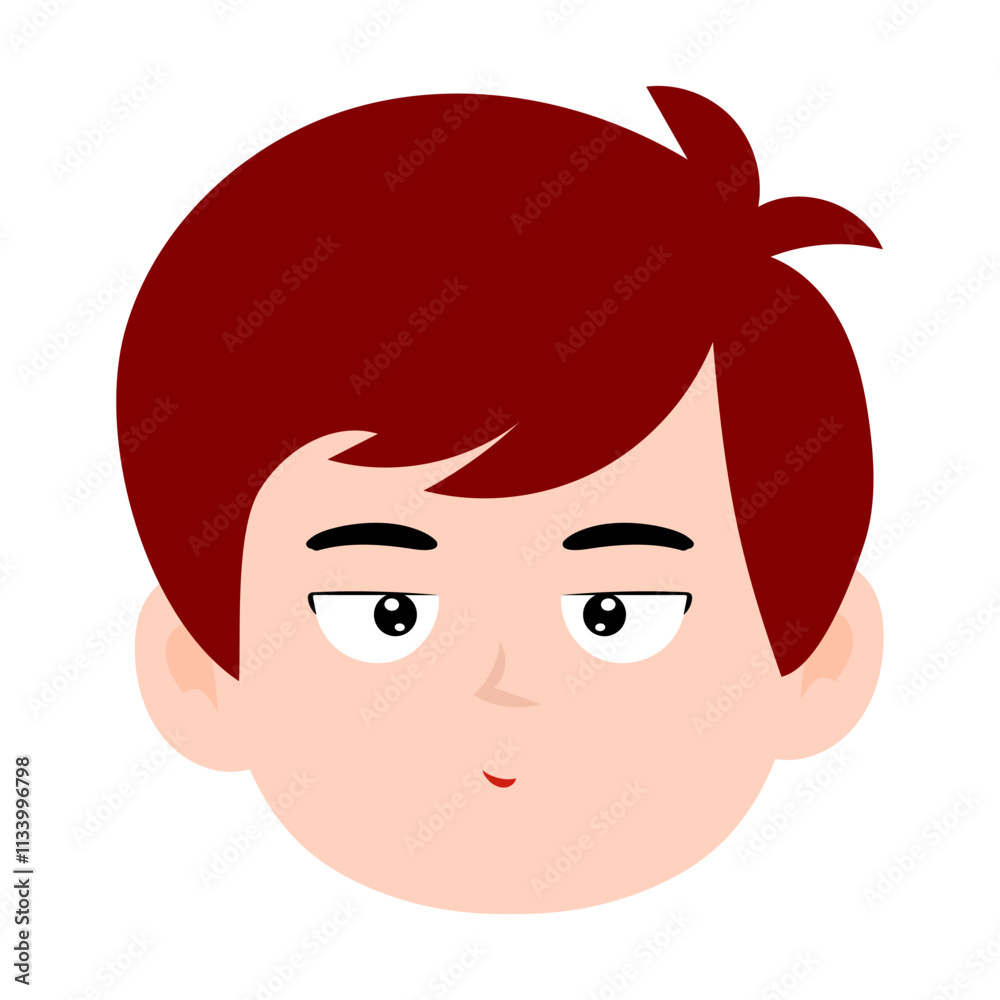 avatar kid boy different face emoticon with red hair cartoon avatar kid boy different face emoticon with red hair cartoon