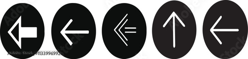 Print Swipe up arrow icon set. Up Down and left right Arrows sign on white background.